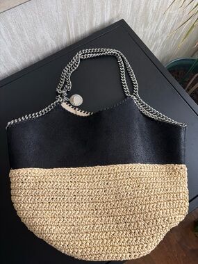 Stella McCartney Black and Natural Tote